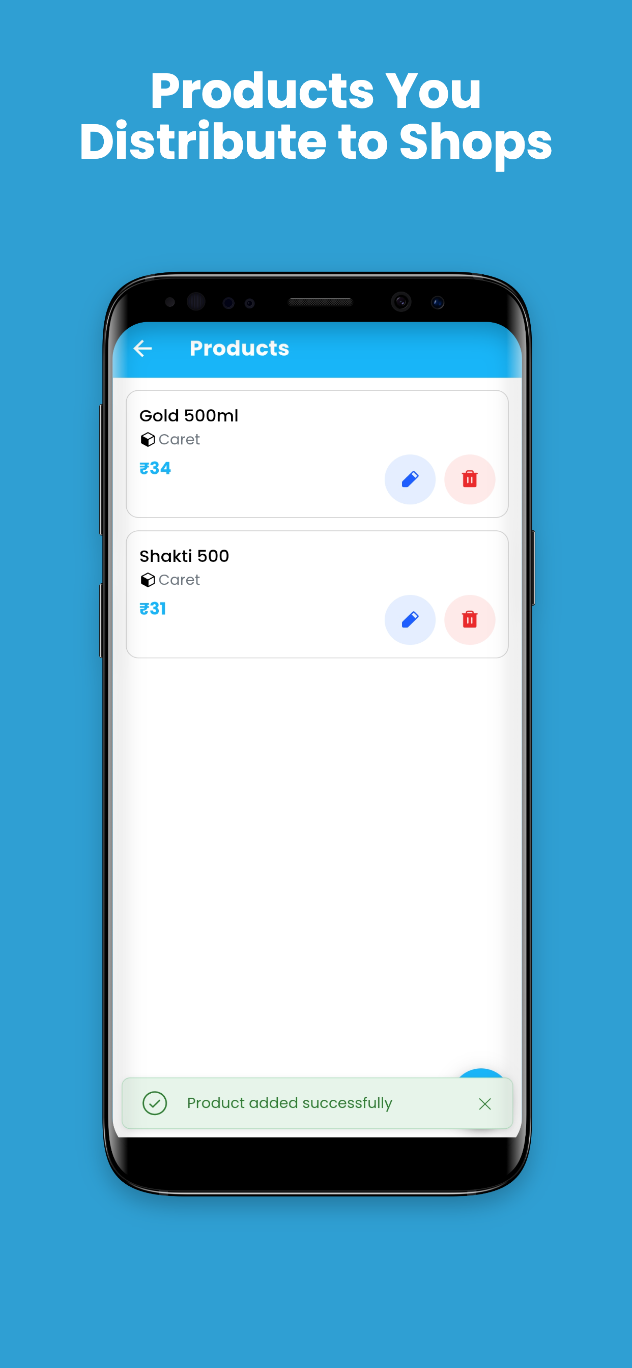 Products you distribute to shops