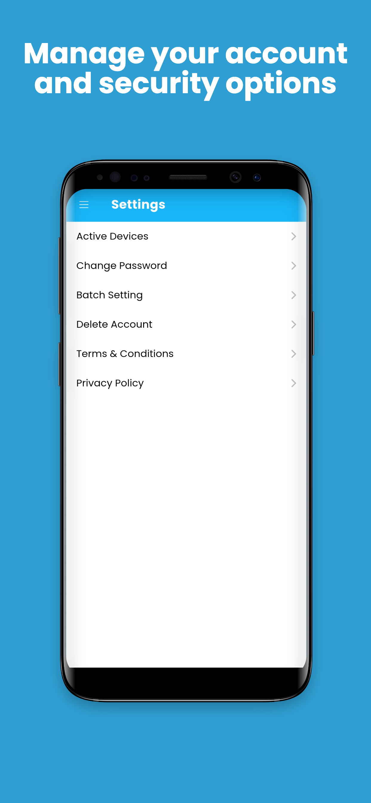 Manage your account and security options